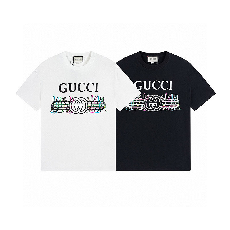GUCCI Black White Short Sleeve T-Shirt Style 580