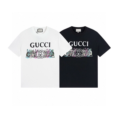GUCCI Black White Short Sleeve T-Shirt Style 580 01