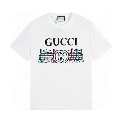 GUCCI Black White Short Sleeve T-Shirt Style 580 02