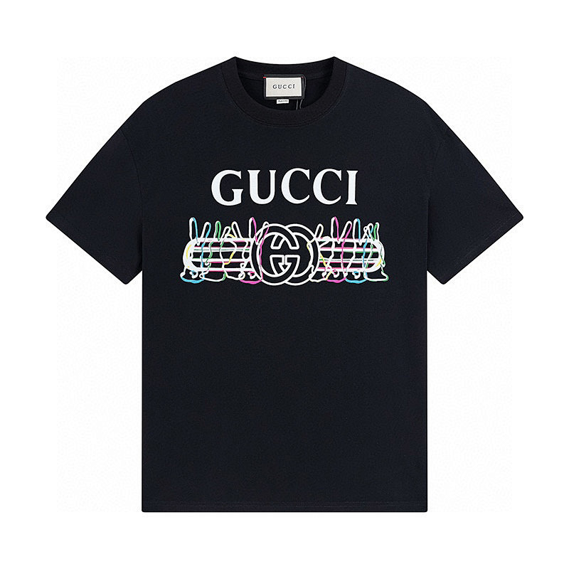 GUCCI Black White Short Sleeve T-Shirt Style 580