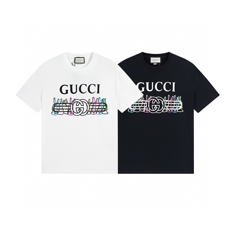 GUCCI Black White Short Sleeve T-Shirt Style 580