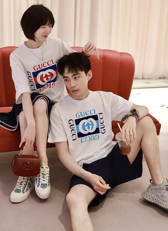 GUCCI Classic Square Square Print Short Sleeve T-Shirt Style 2