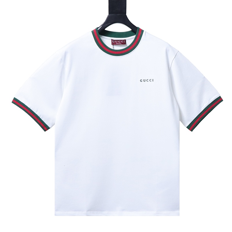 GUCCI Contrast Letter Embroidery Short Sleeve T-Shirt Style 1