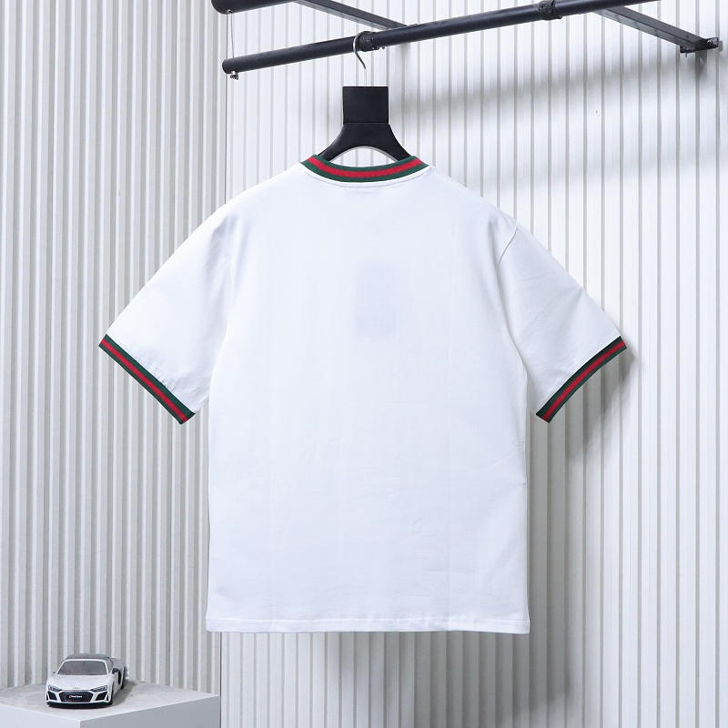 GUCCI Contrast Letter Embroidery Short Sleeve T-Shirt Style 1