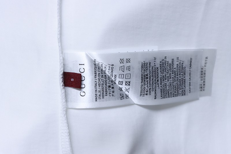 GUCCI Contrast Letter Embroidery Short Sleeve T-Shirt Style 1