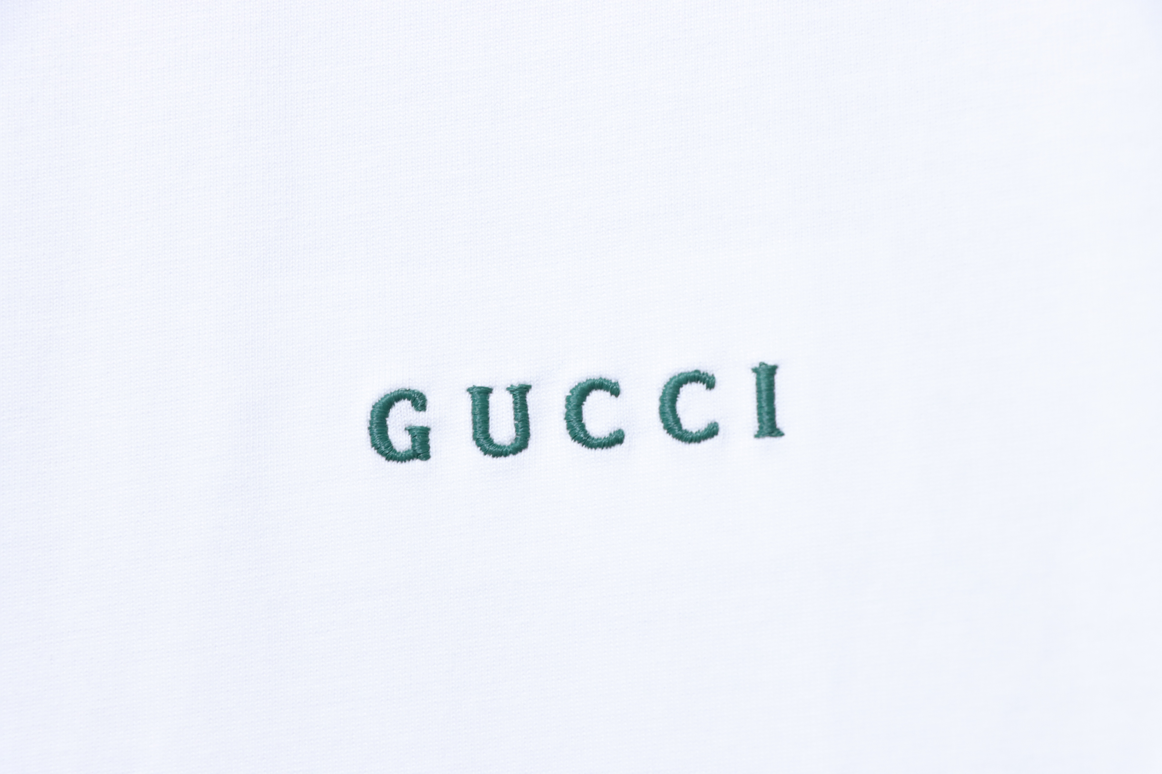 GUCCI Contrast Letter Embroidery Short Sleeve T-Shirt Style 1