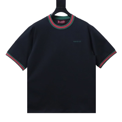 GUCCI Contrast Letter Embroidery Short Sleeve T-Shirt Style 2 01