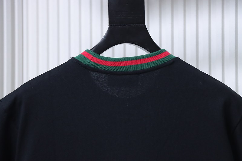 GUCCI Contrast Letter Embroidery Short Sleeve T-Shirt Style 2