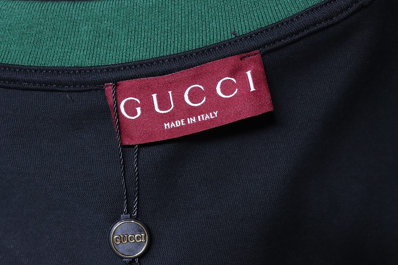 GUCCI Contrast Letter Embroidery Short Sleeve T-Shirt Style 2