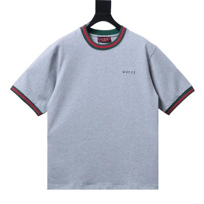 GUCCI Contrast Letter Embroidery Short Sleeve T-Shirt Style 3 01