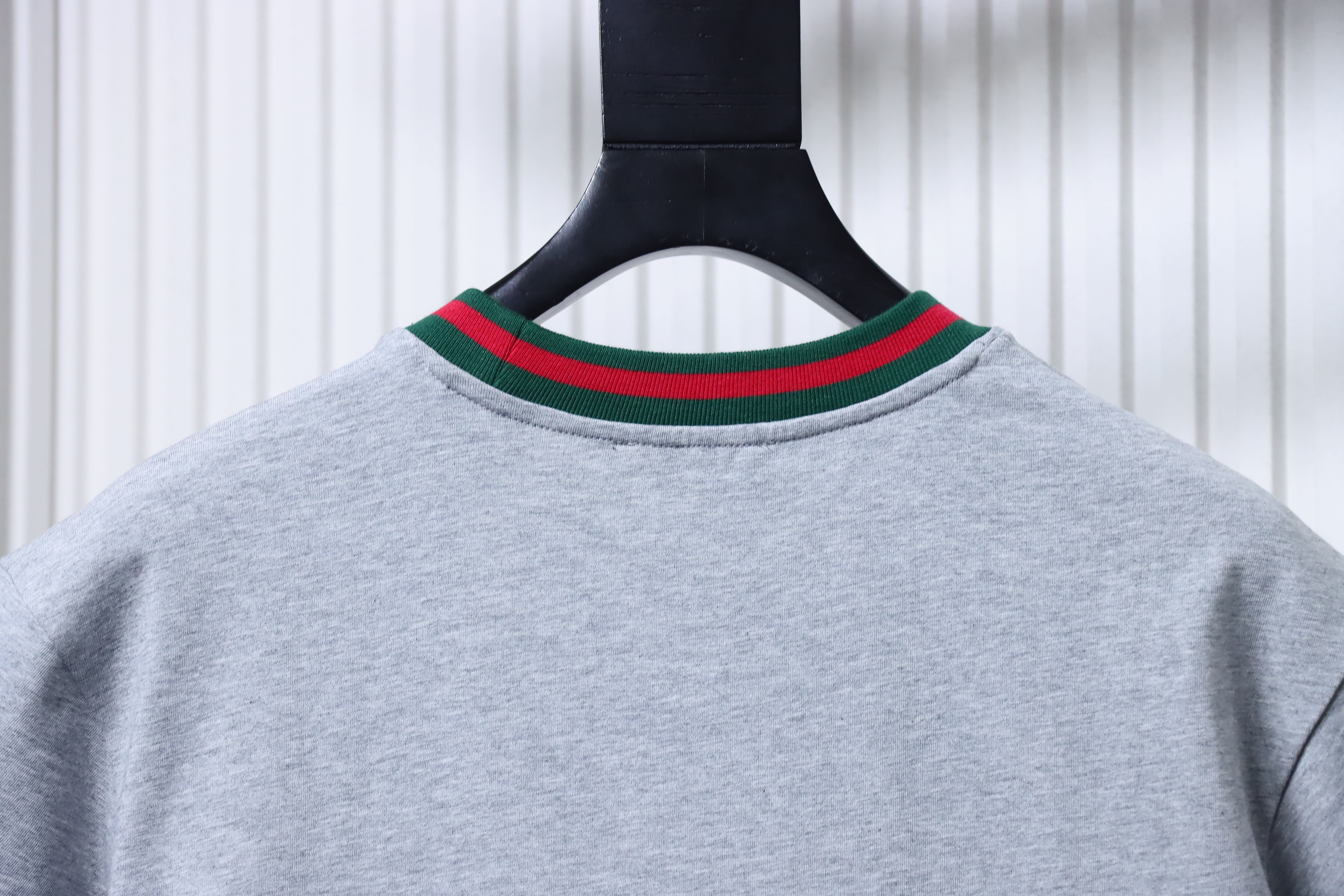 GUCCI Contrast Letter Embroidery Short Sleeve T-Shirt Style 3