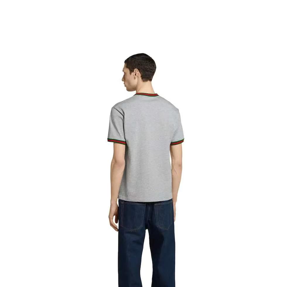 GUCCI Contrast Letter Embroidery Short Sleeve T-Shirt Style 3