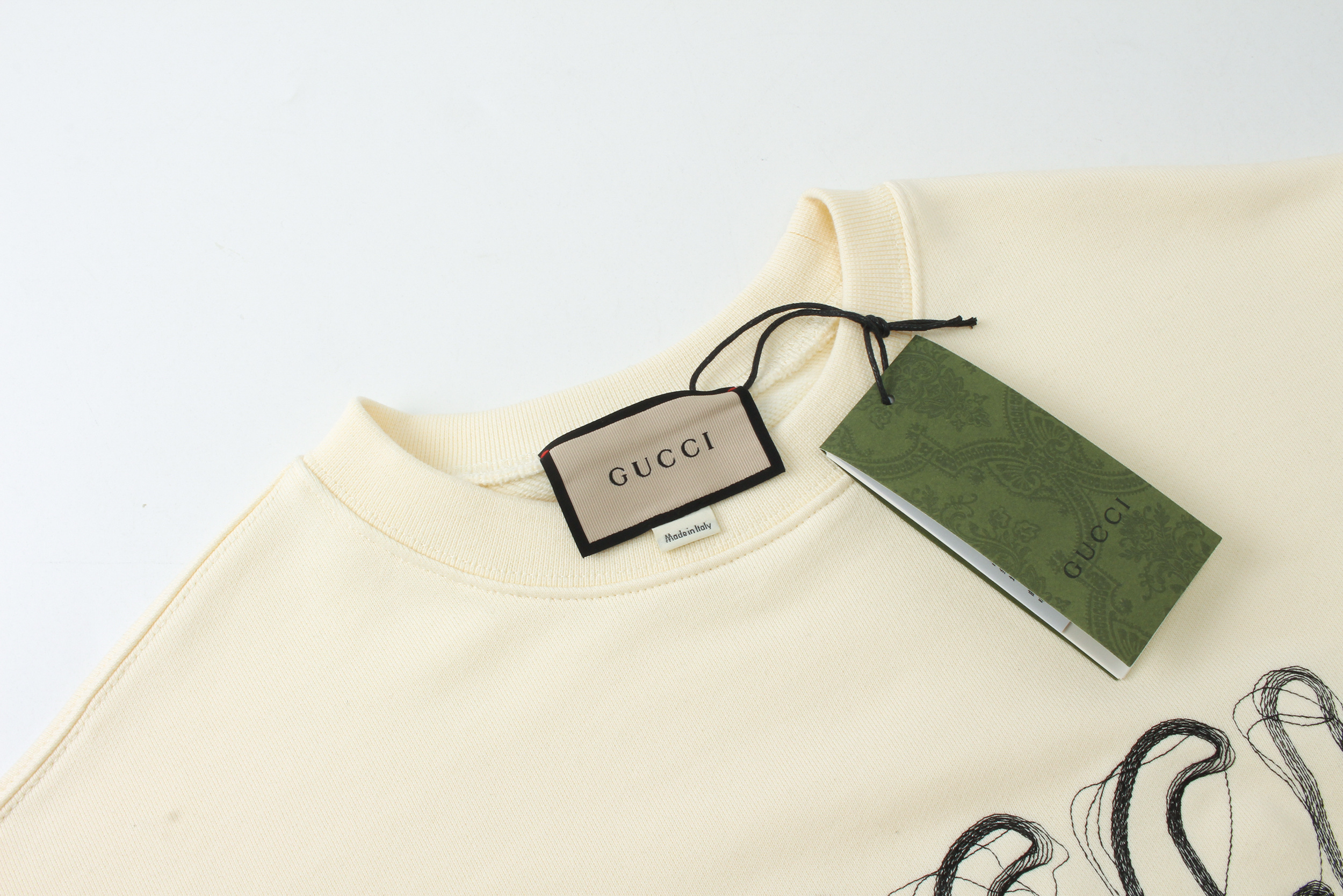 GUCCI Crew Neck Embroidery Sweatshirt