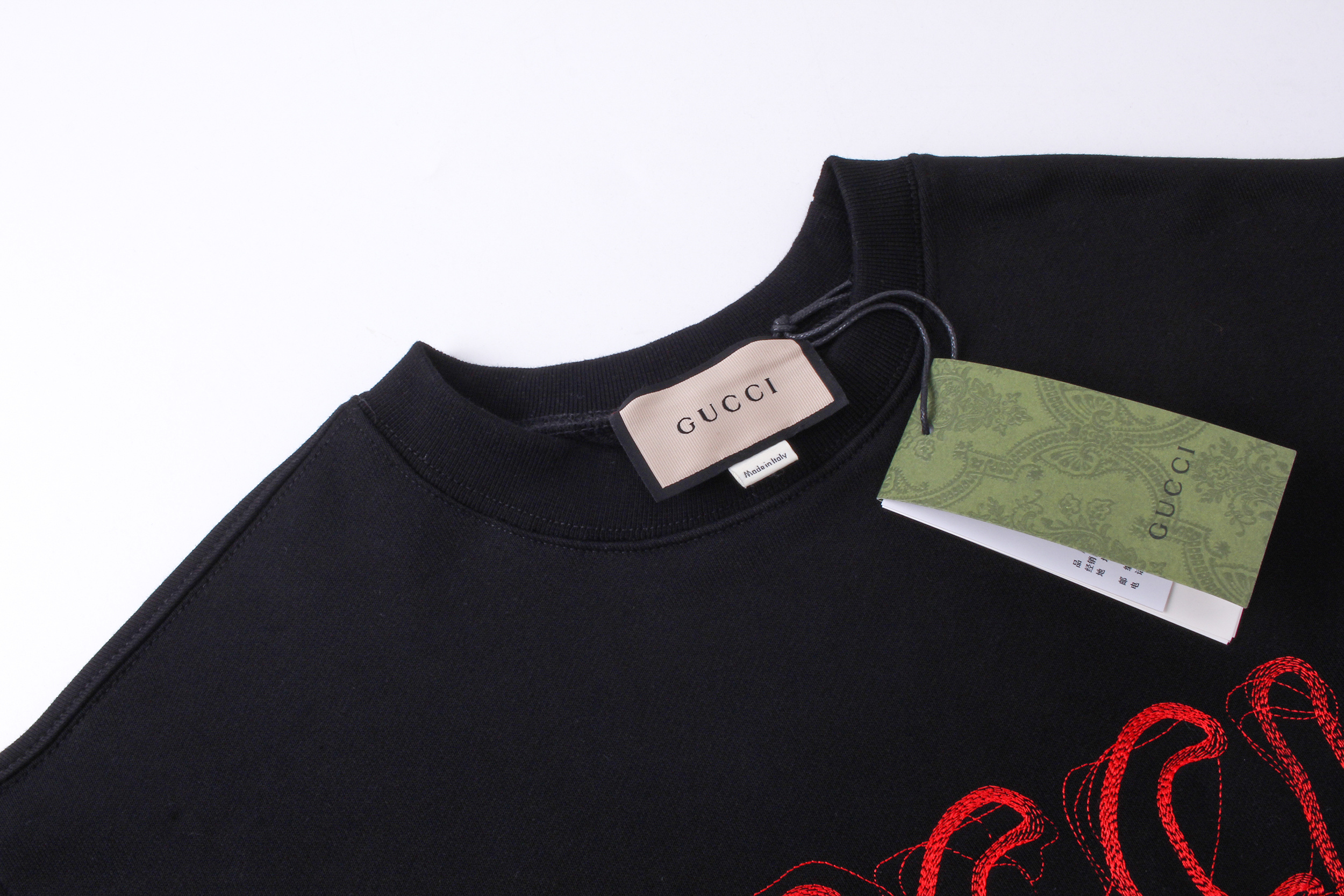 GUCCI Crew Neck Embroidery Sweatshirt