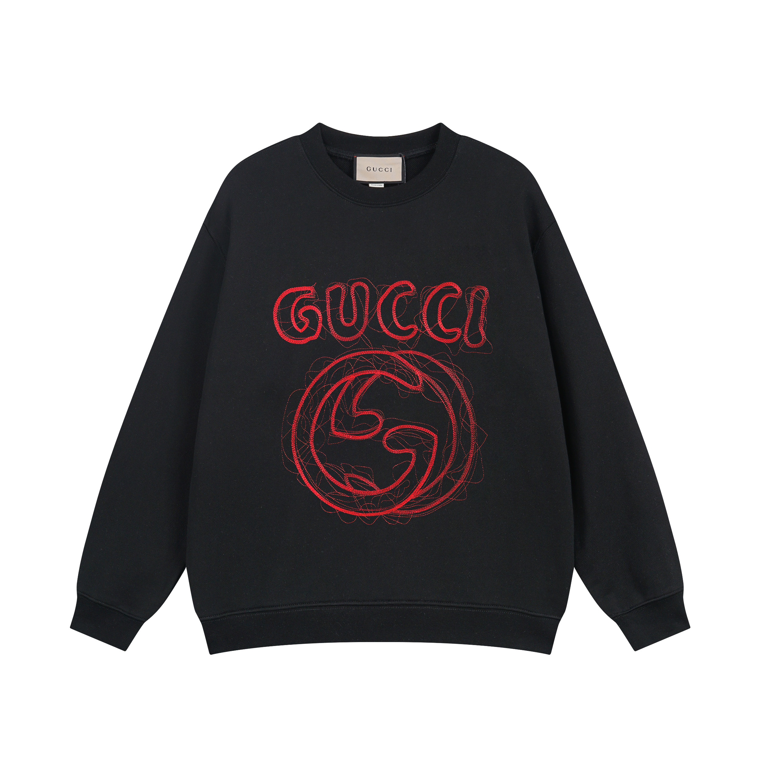 GUCCI Crew Neck Embroidery Sweatshirt