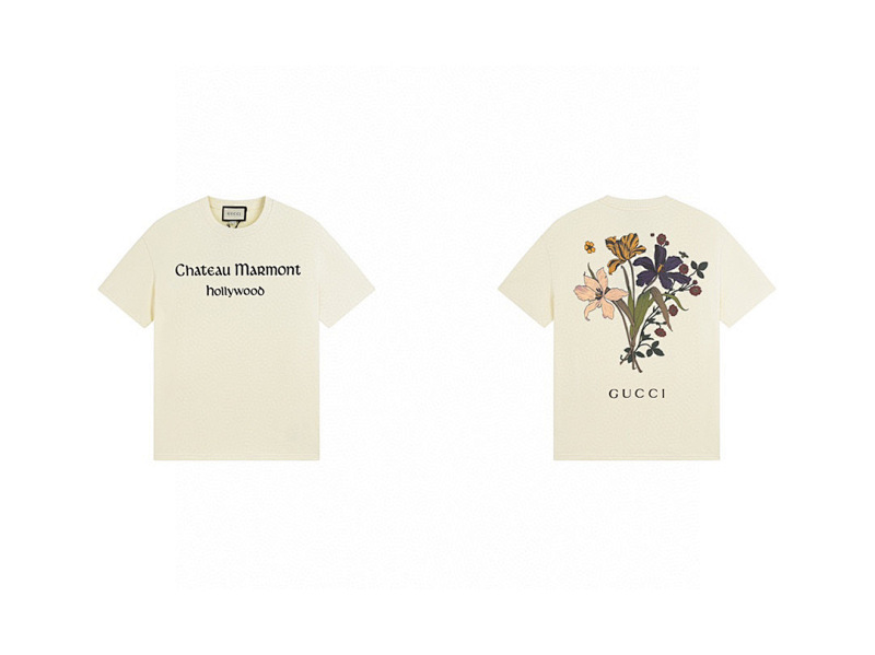 GUCCI Digital Print Graphic Print Short Sleeve T-Shirt