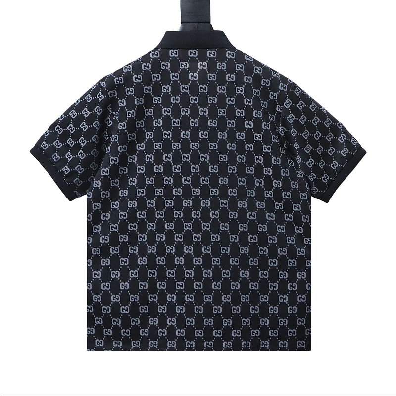 GUCCI Double G Allover Double G Collar Allover Print Short Sleeve Polo Shirt