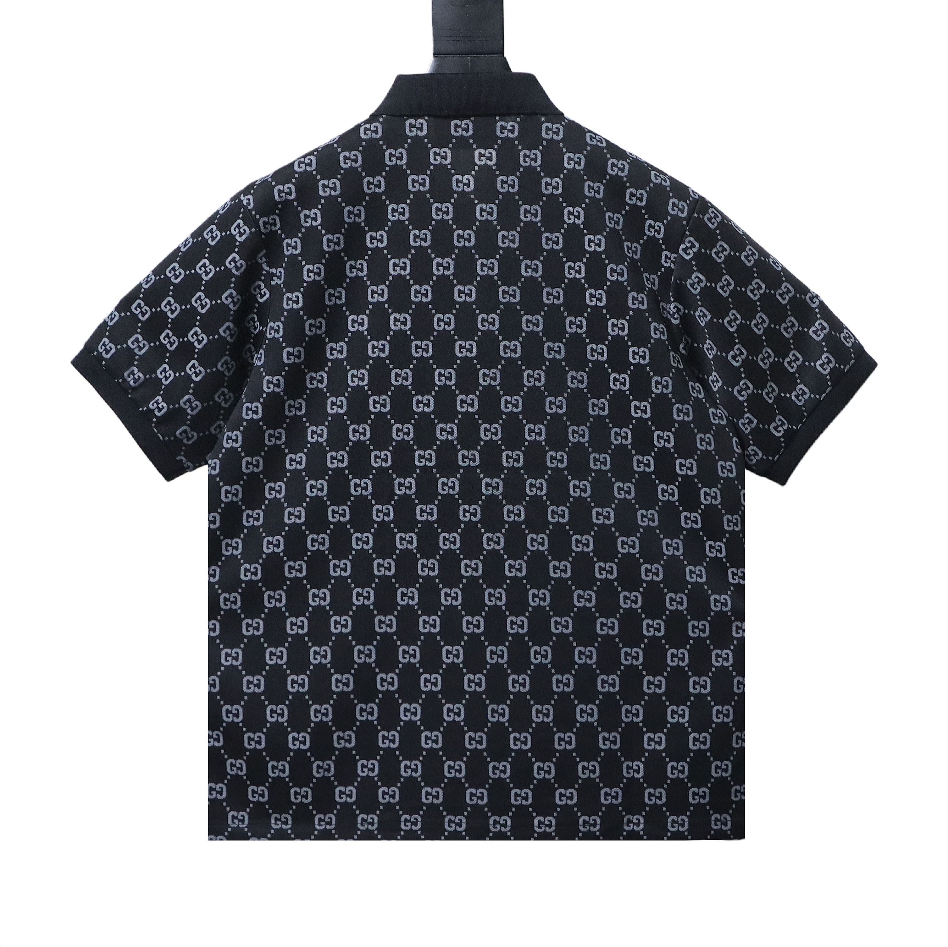 GUCCI Double G Allover Double G Collar Allover Print Short Sleeve Polo Shirt