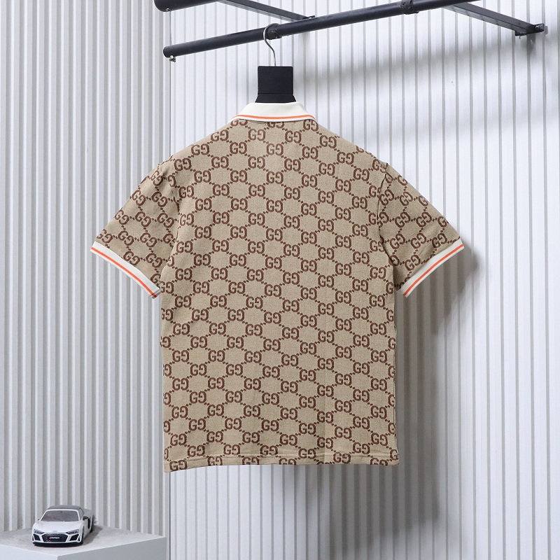GUCCI Double G Allover Double G Jacquard Allover Print Logo Short Sleeve T-Shirt