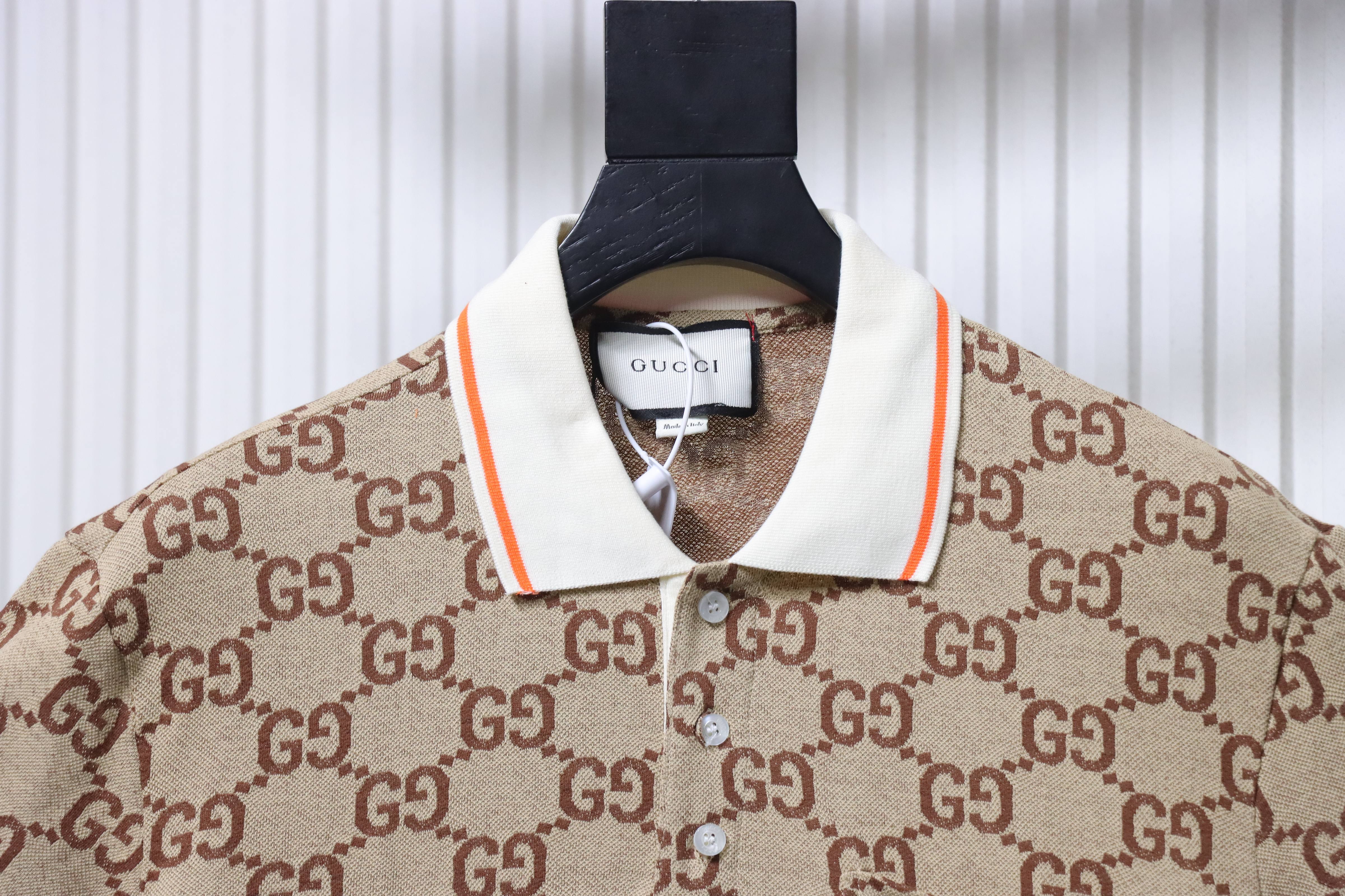 GUCCI Double G Allover Double G Jacquard Allover Print Logo Short Sleeve T-Shirt