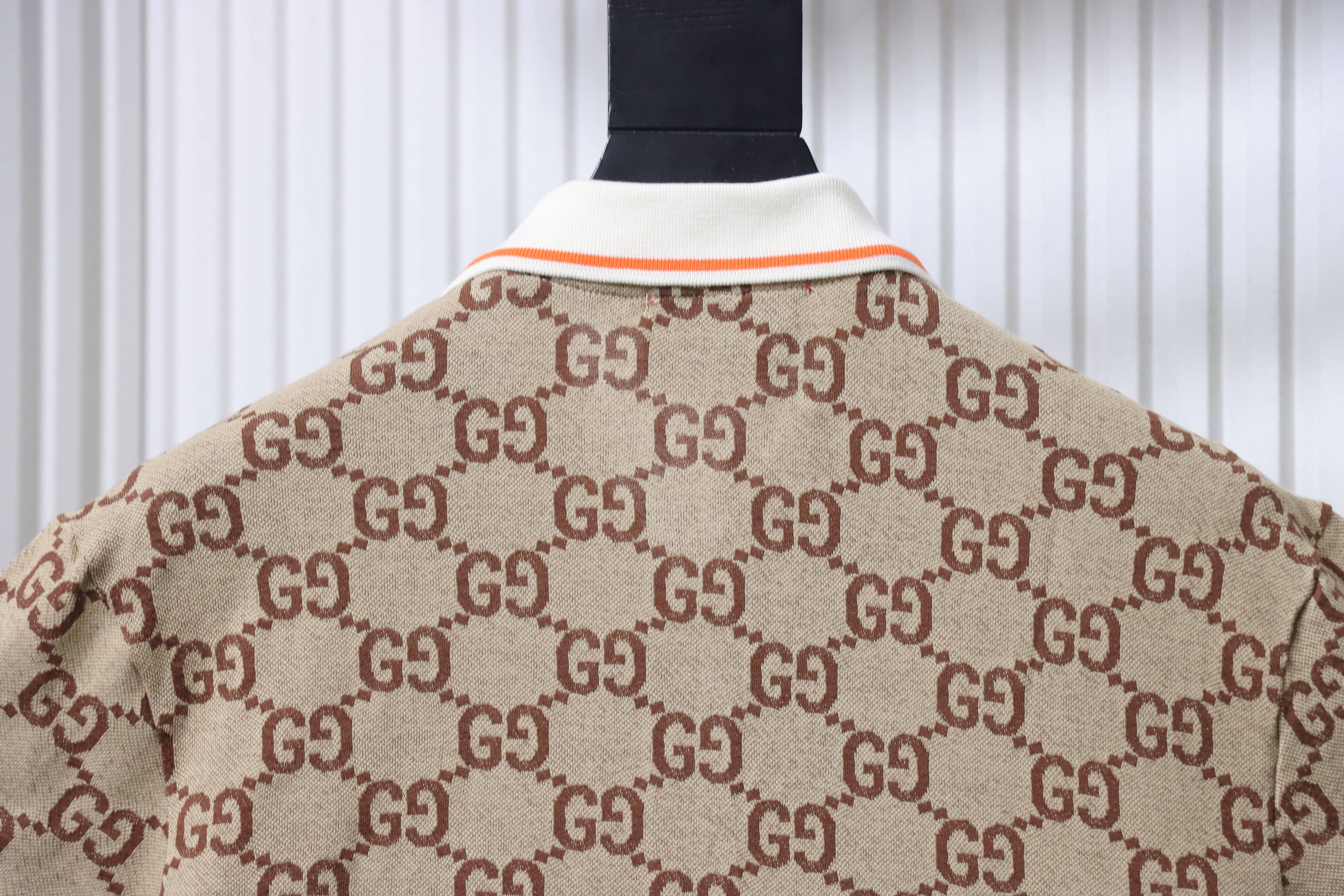 GUCCI Double G Allover Double G Jacquard Allover Print Logo Short Sleeve T-Shirt
