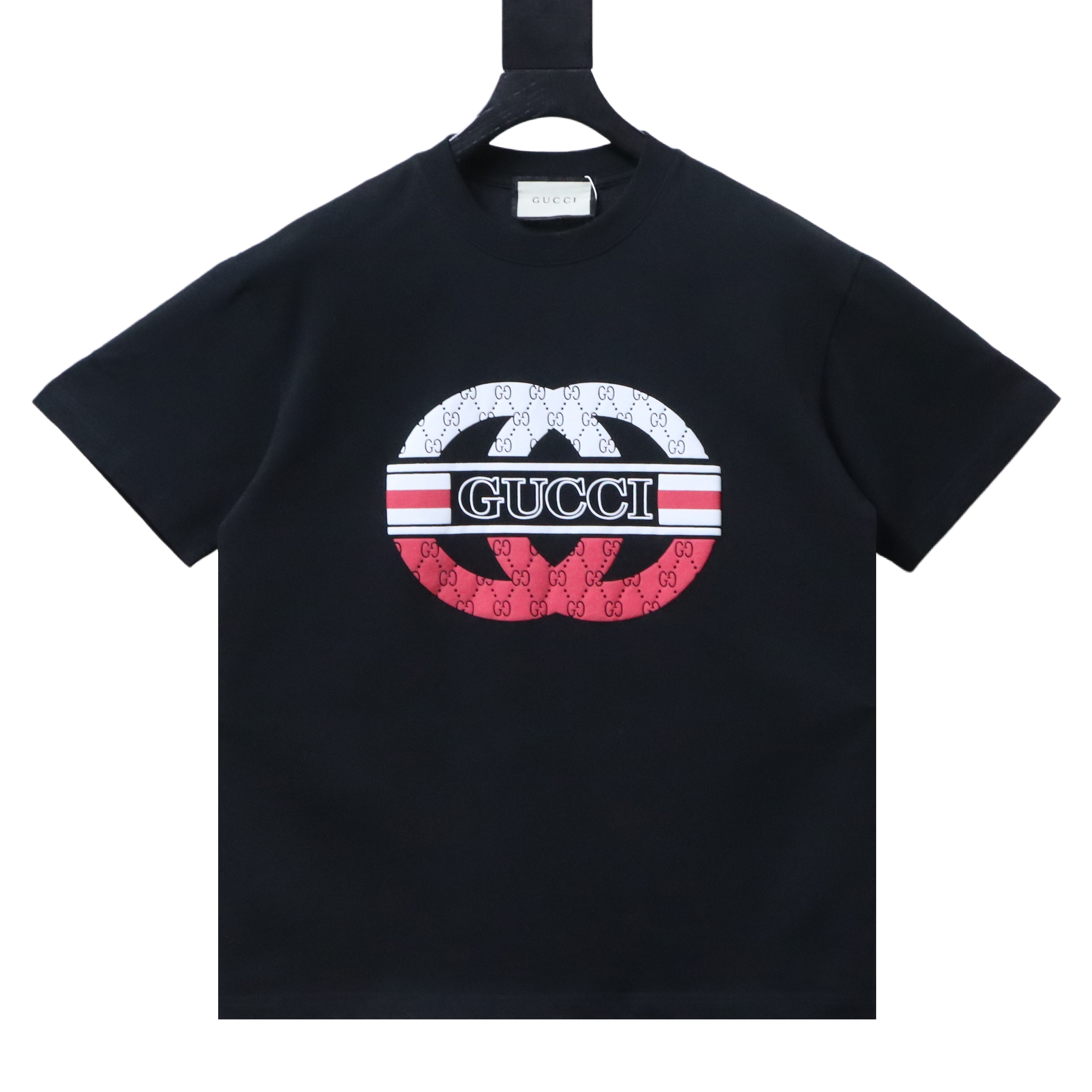 GUCCI Double G Contrast Big Logo Crew Neck Short Sleeve T-Shirt Style 2