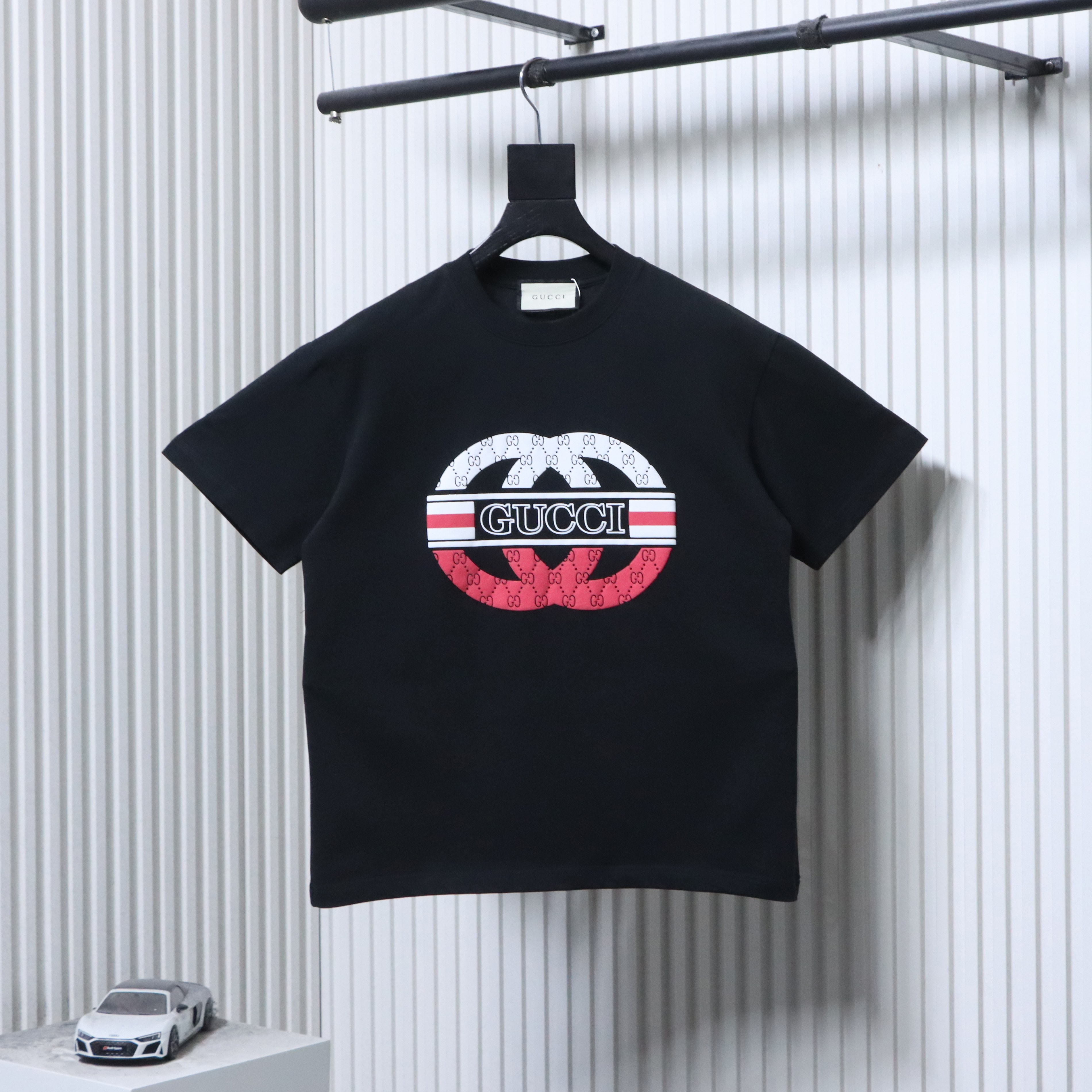 GUCCI Double G Contrast Big Logo Crew Neck Short Sleeve T-Shirt Style 2