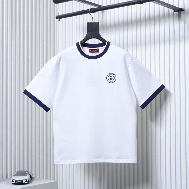 GUCCI Double G Embroidery Short Sleeve T-Shirt Style 1