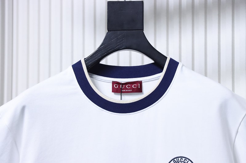 GUCCI Double G Embroidery Short Sleeve T-Shirt Style 1