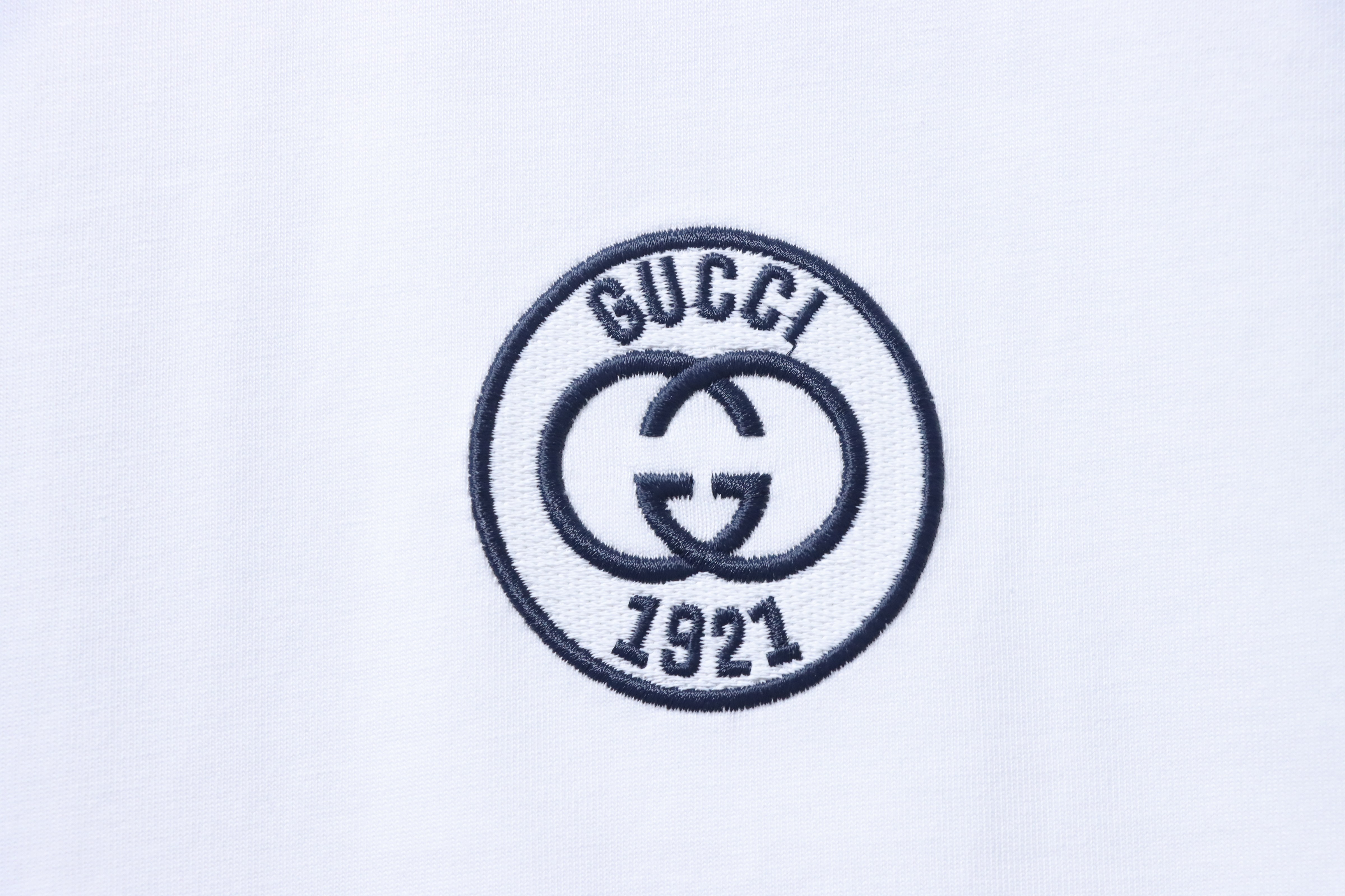 GUCCI Double G Embroidery Short Sleeve T-Shirt Style 1