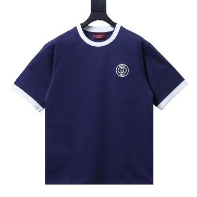 GUCCI Double G Embroidery Short Sleeve T-Shirt Style 3 01
