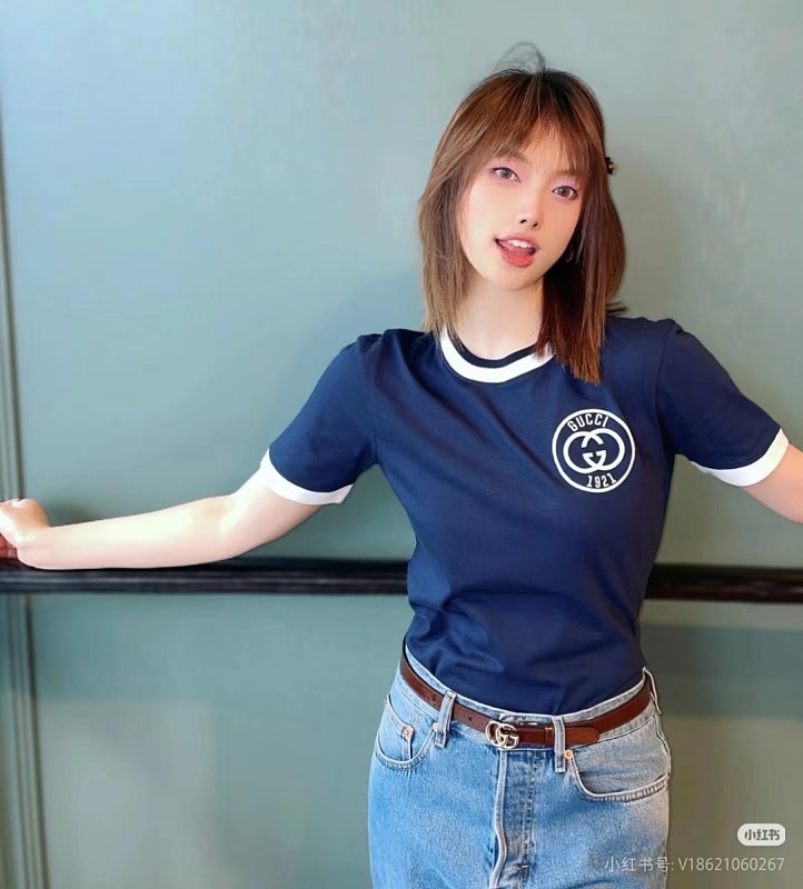 GUCCI Double G Embroidery Short Sleeve T-Shirt Style 3