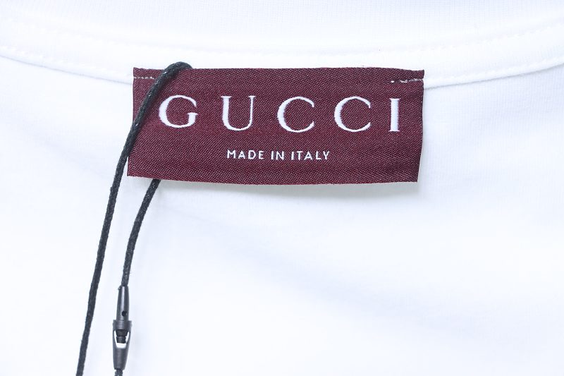 GUCCI Double G Interlocking Letter Embroidery Wheat Bridle Short Sleeve T-Shirt