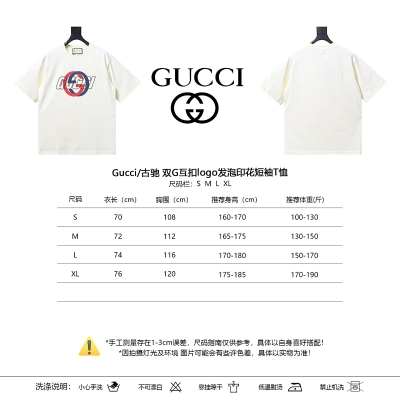 GUCCI Double G Interlocking Print Logo Short Sleeve T-Shirt Style 1 02