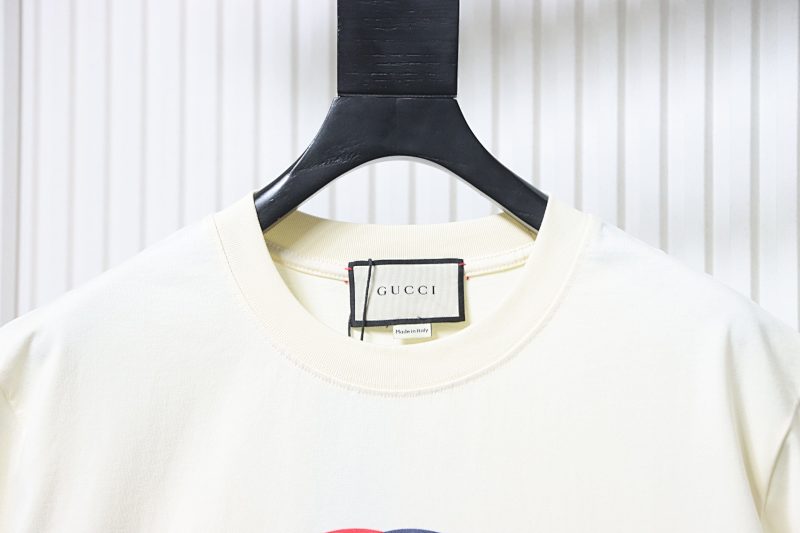 GUCCI Double G Interlocking Print Logo Short Sleeve T-Shirt Style 1