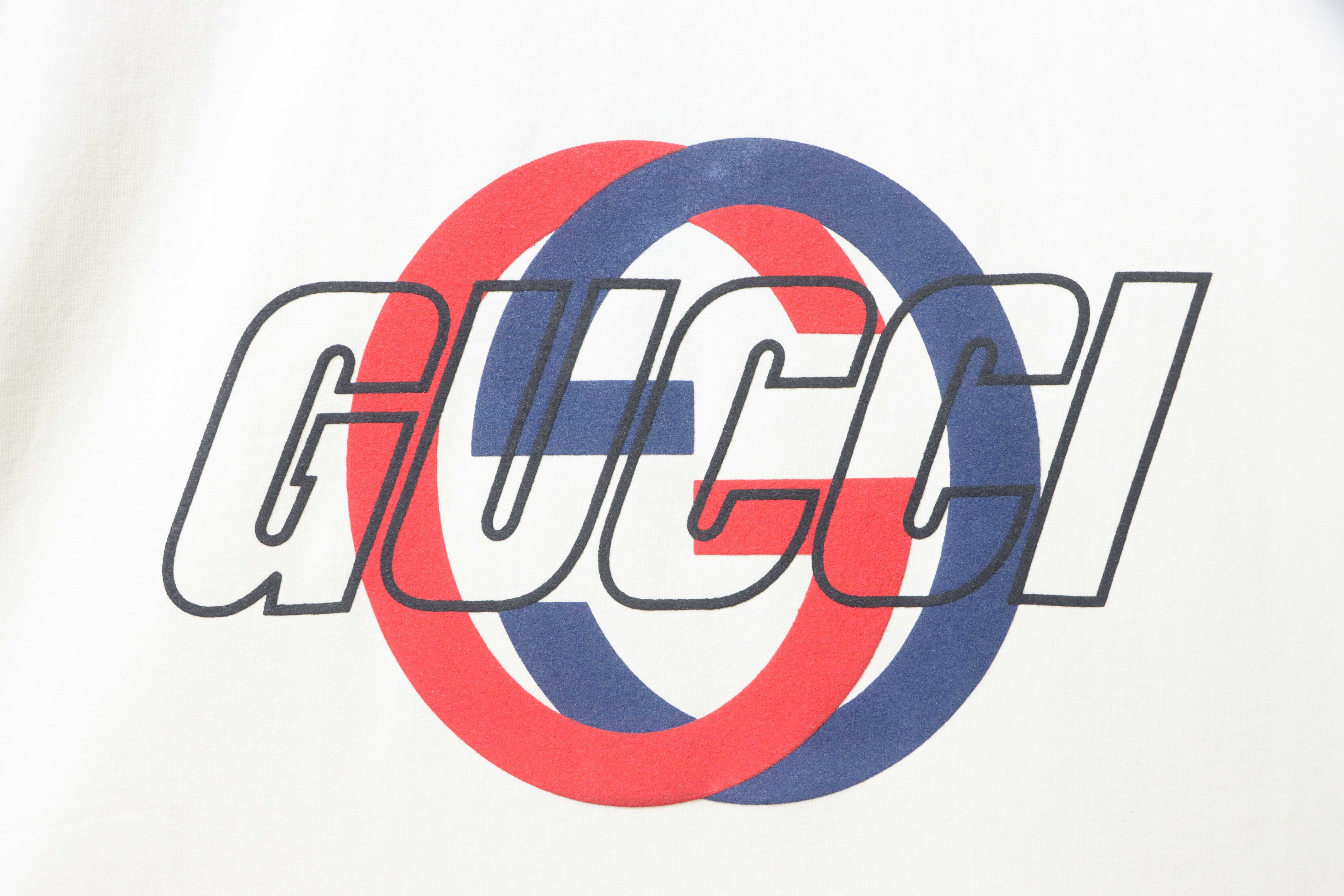 GUCCI Double G Interlocking Print Logo Short Sleeve T-Shirt Style 1