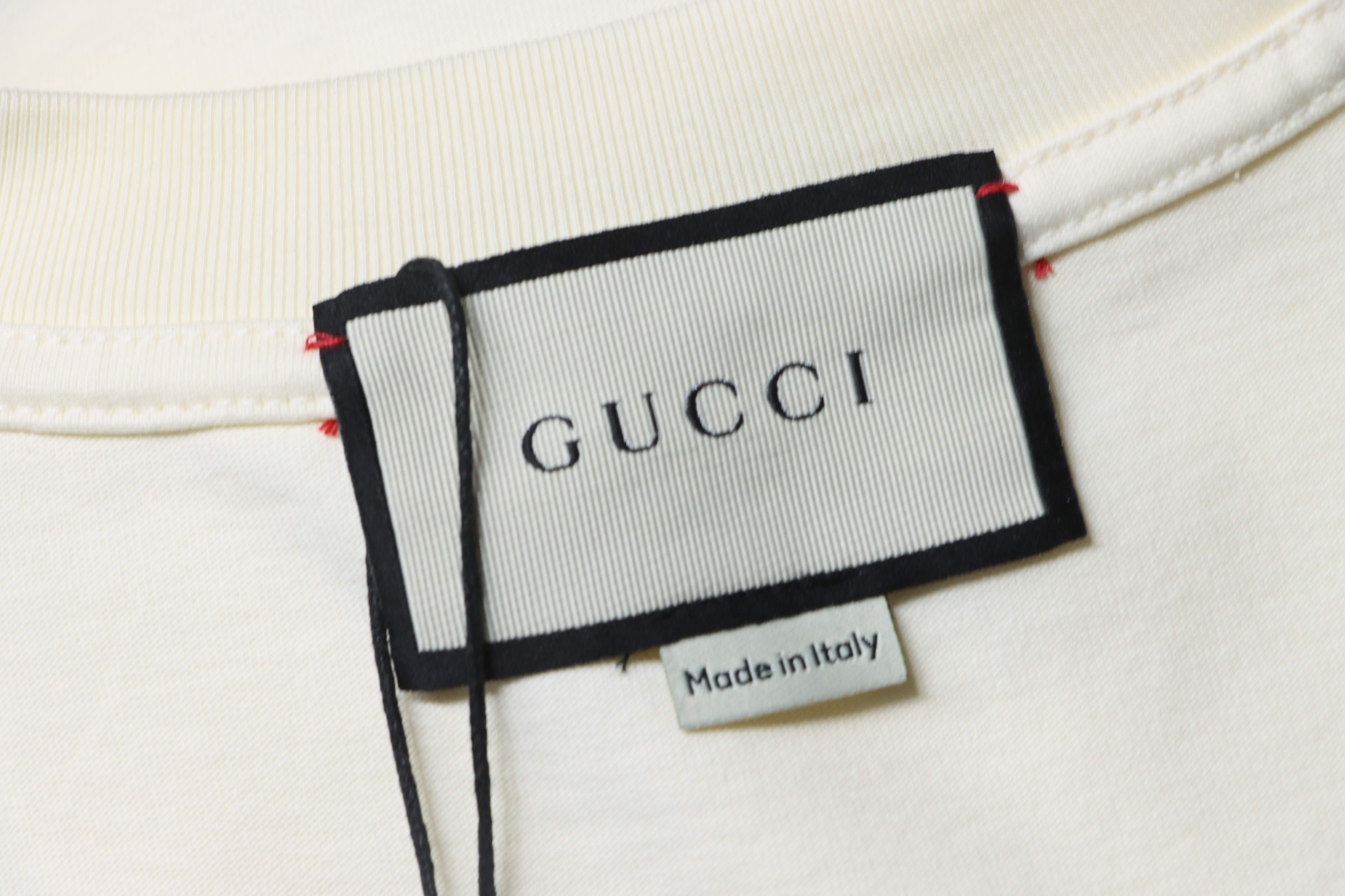 GUCCI Double G Interlocking Print Logo Short Sleeve T-Shirt Style 1
