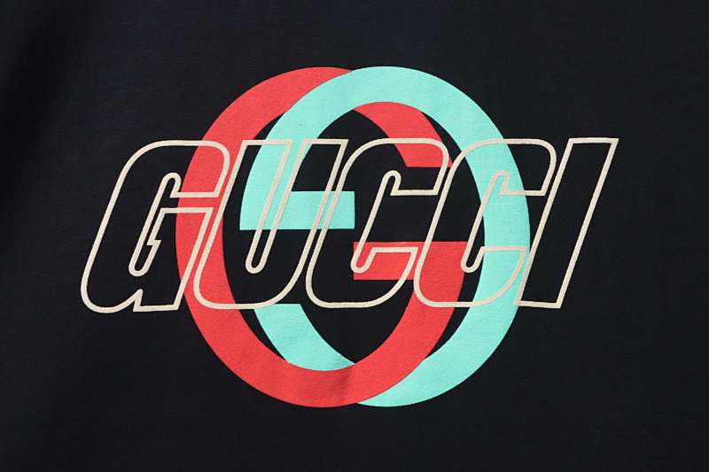 GUCCI Double G Interlocking Print Logo Short Sleeve T-Shirt Style 2