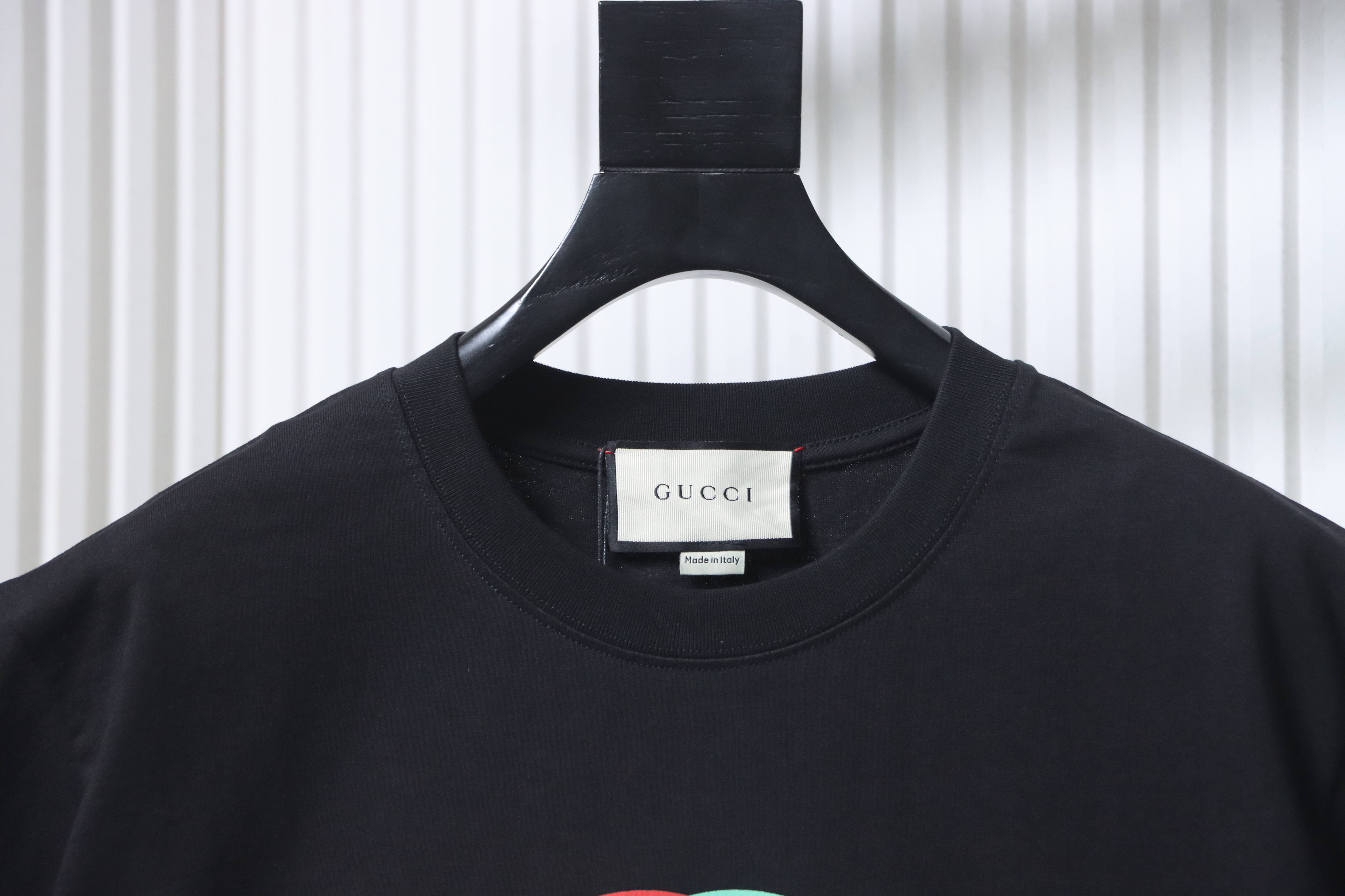 GUCCI Double G Interlocking Print Logo Short Sleeve T-Shirt Style 2
