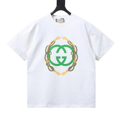 GUCCI Double G Interlocking Print Short Sleeve T-Shirt 01
