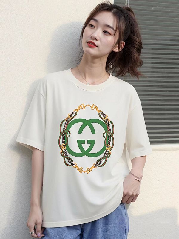 GUCCI Double G Interlocking Print Short Sleeve T-Shirt