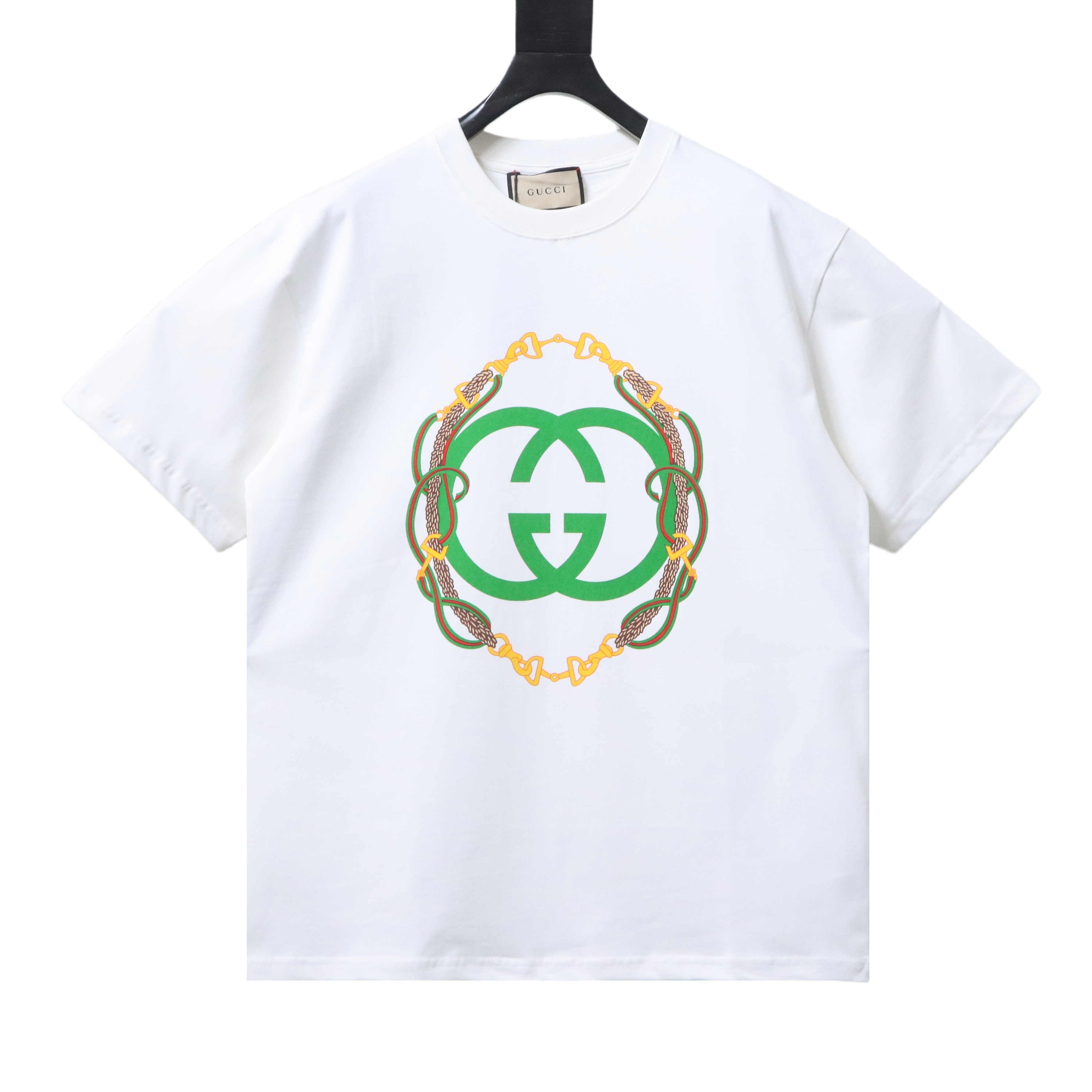 GUCCI Double G Interlocking Print Short Sleeve T-Shirt