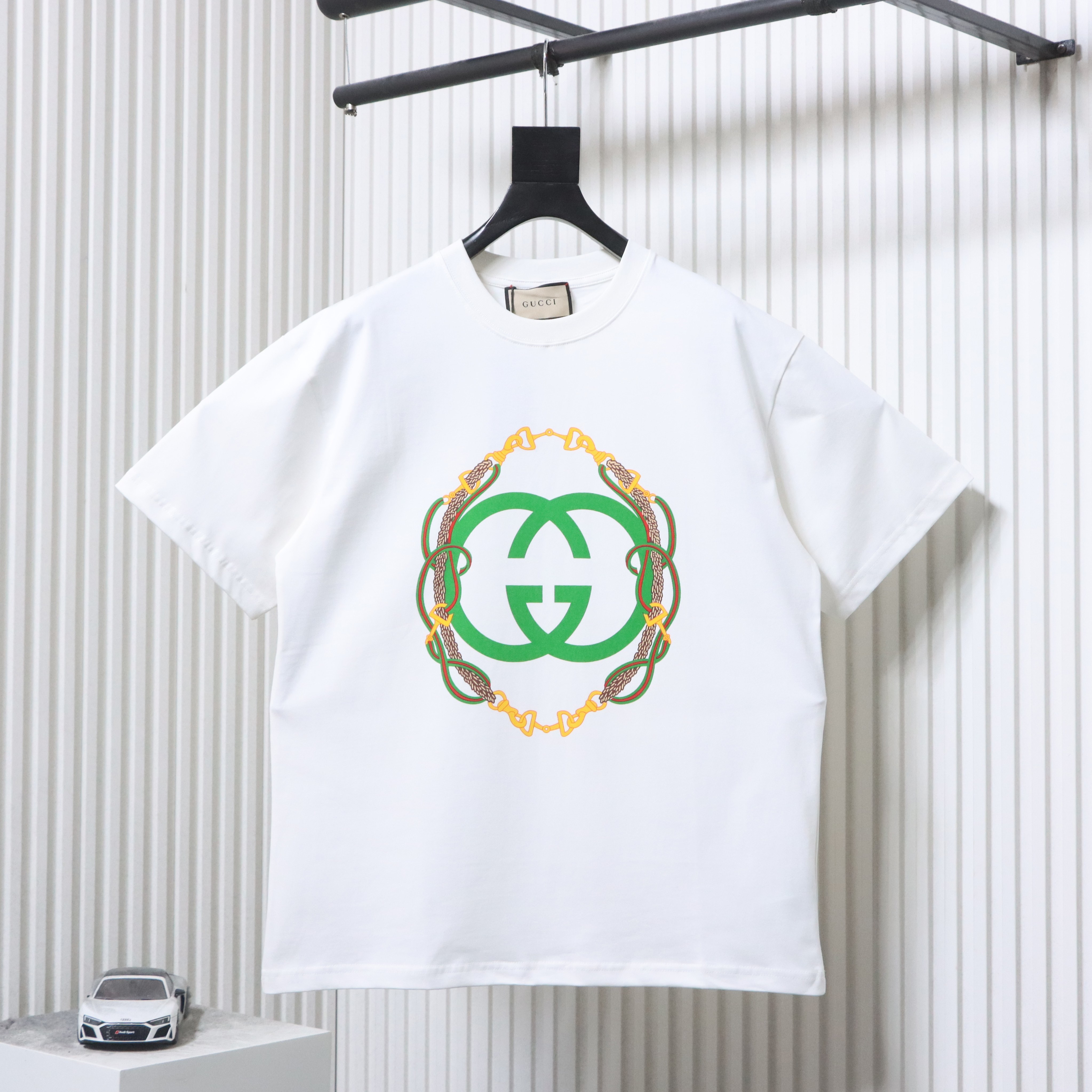 GUCCI Double G Interlocking Print Short Sleeve T-Shirt