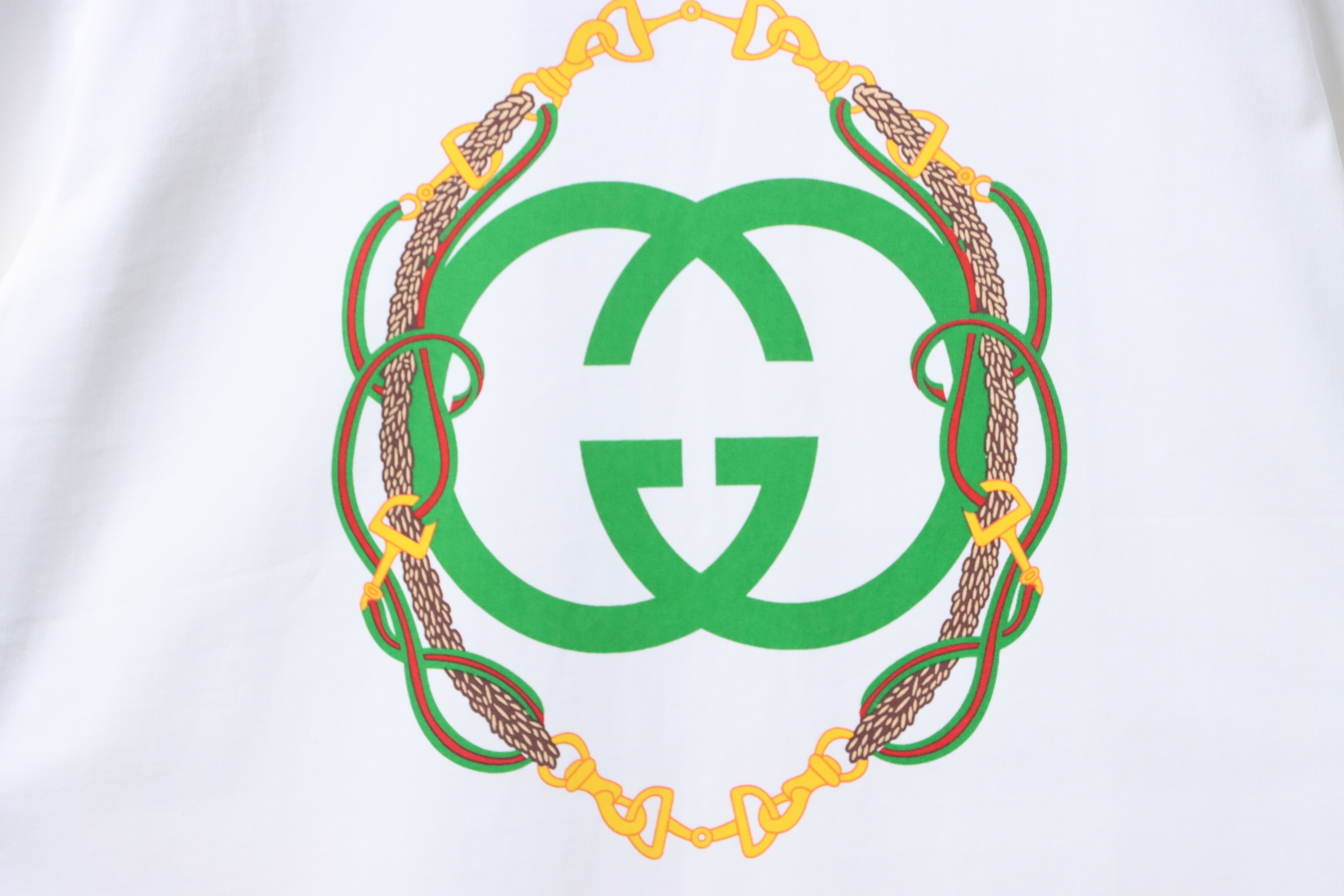 GUCCI Double G Interlocking Print Short Sleeve T-Shirt
