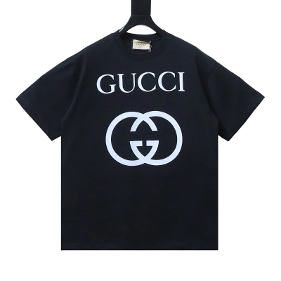 GUCCI Double G Interlocking Print Short Sleeve T-Shirt Style 1 01