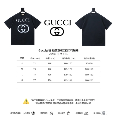 GUCCI Double G Interlocking Print Short Sleeve T-Shirt Style 1 02