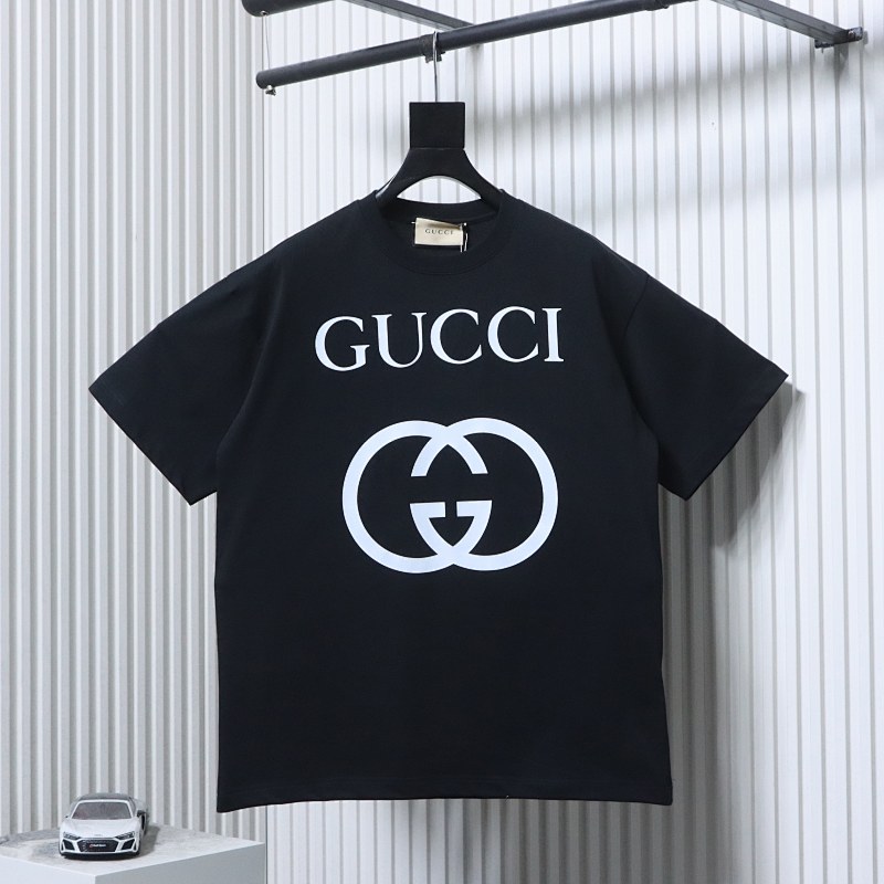 GUCCI Double G Interlocking Print Short Sleeve T-Shirt Style 1