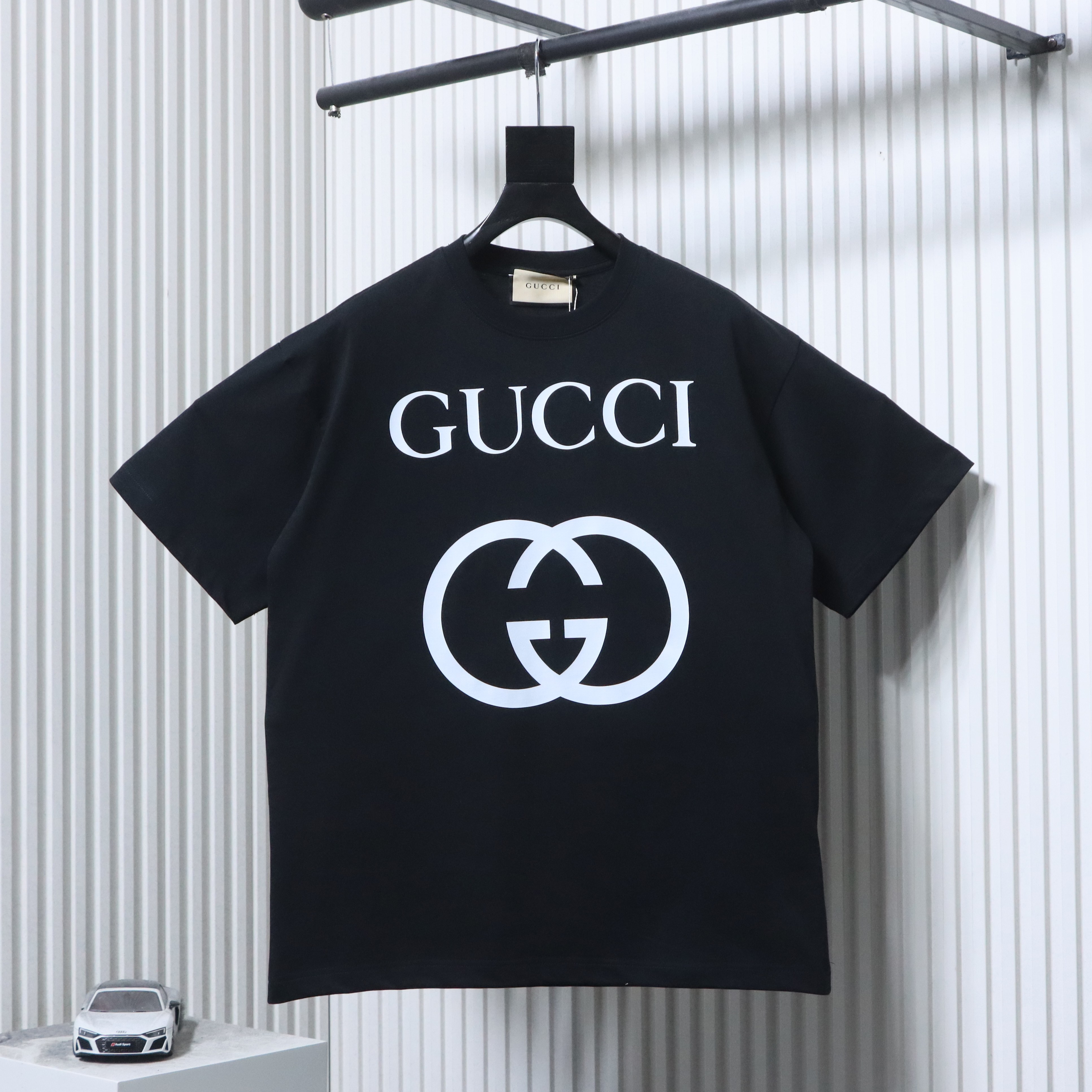 GUCCI Double G Interlocking Print Short Sleeve T-Shirt Style 1
