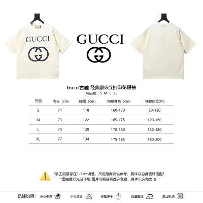 GUCCI Double G Interlocking Print Short Sleeve T-Shirt Style 2 02