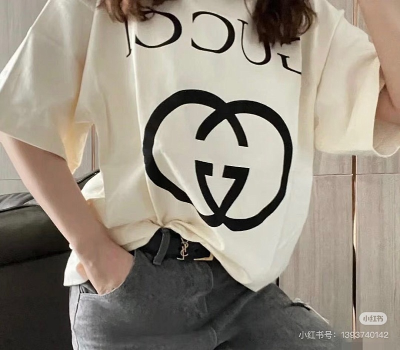 GUCCI Double G Interlocking Print Short Sleeve T-Shirt Style 2